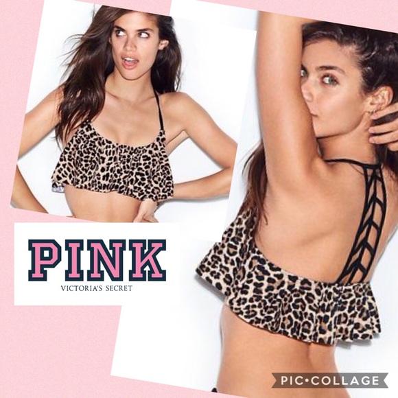 PINK Victoria's Secret Other - PINK cheetah flounce bikini top ladder back detail